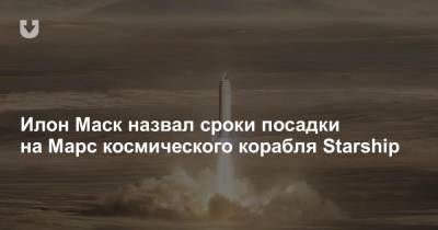 Илон Маск назвал сроки посадки на Марс космического корабля Starship - news.tut.by