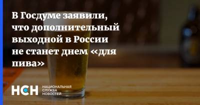 Сергей Вострецов - В Госдуме заявили, что дополнительный выходной в России не станет днем «для пива» - nsn.fm