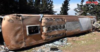Более 20 человек пострадали в ДТП с автобусом в Сирии - ren.tv - Сирия - Дамаск - Сана