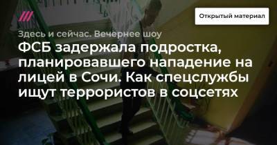 ФСБ задержала подростка, планировавшего нападение на лицей в Сочи. Как спецслужбы ищут террористов в соцсетях - tvrain.ru - Сочи - Тамбов