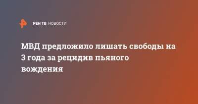 МВД предложило лишать свободы на 3 года за рецидив пьяного вождения - ren.tv