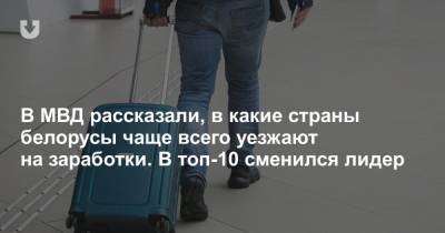 В МВД рассказали, в какие страны белорусы чаще всего уезжают на заработки. В топ-10 сменился лидер - news.tut.by - Литва