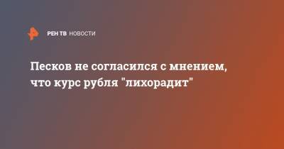 Дмитрий Песков - Песков не согласился с мнением, что курс рубля "лихорадит" - ren.tv