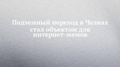 Подземный переход в Челнах стал объектом для интернет-мемов - chelny-izvest.ru