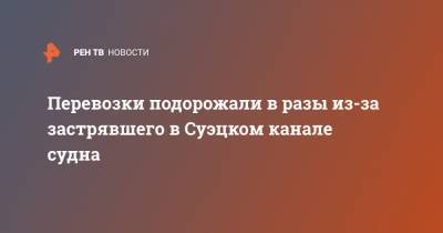 Перевозки подорожали в разы из-за застрявшего в Суэцком канале судна - ren.tv