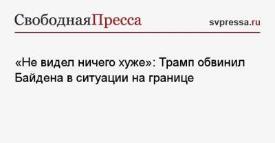 Дональд Трамп - Джо Байден - «Не видел ничего хуже»: Трамп обвинил Байдена в ситуации на границе - svpressa.ru - Мексика