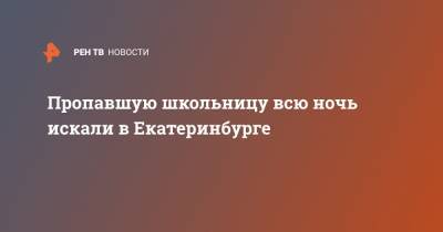 Пропавшую школьницу всю ночь искали в Екатеринбурге - ren.tv - Екатеринбург