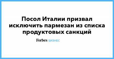 Паскуале Терраччано - Посол Италии призвал исключить пармезан из списка продуктовых санкций - forbes.ru - Москва - Италия