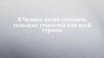 В Челнах хотят готовить сельских учителей для всей страны - chelny-izvest.ru - респ. Татарстан