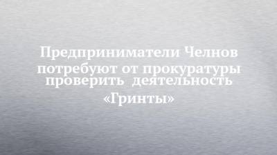 Предприниматели Челнов потребуют от прокуратуры проверить деятельность «Гринты» - chelny-izvest.ru