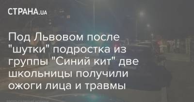 Под Львовом после "шутки" подростка из группы "Синий кит" две школьницы получили ожоги лица и травмы - strana.ua - Львов - Львовская обл.