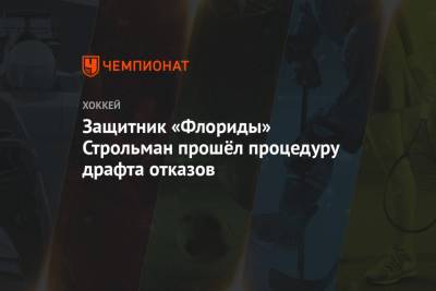 Крис Джонстон - Защитник «Флориды» Строльман прошёл процедуру драфта отказов - championat.com - шт.Флорида