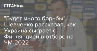 Андрей Шевченко - Андрей Лунин - "Будет много борьбы". Шевченко рассказал, как Украина сыграет с Финляндией в отборе на ЧМ-2022 - strana.ua - Киев - Финляндия