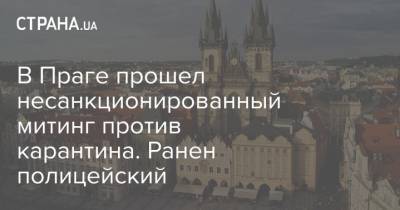 В Праге прошел несанкционированный митинг против карантина. Ранен полицейский - strana.ua - Прага