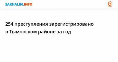 254 преступления зарегистрировано в Тымовском районе за год - sakhalin.info