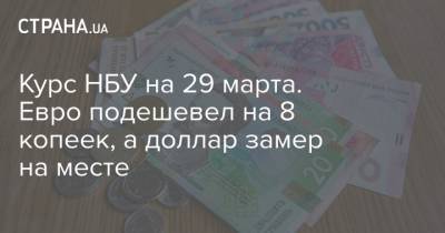 Курс НБУ на 29 марта. Евро подешевел на 8 копеек, а доллар замер на месте - strana.ua