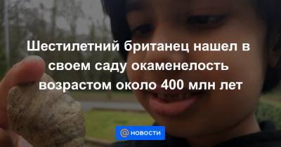 Шестилетний британец нашел в своем саду окаменелость возрастом около 400 млн лет - news.mail.ru