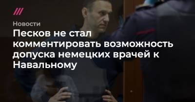 Алексей Навальный - Юлия Навальная - Песков не стал комментировать возможность допуска немецких врачей к Навальному - tvrain.ru