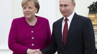 Владимир Зеленский - Владимир Путин - Дмитрий Песков - Ангела Меркель - Штеффен Зайберт - В Кремле рассказали об организации конференции Путина, Меркель и Макрона - m24.ru