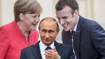 Владимир Зеленский - Владимир Путин - Дмитрий Песков - Ангела Меркель - Эммануэль Макрон - Путин, Меркель и Макрон договорились обсудить Донбасс без Зеленского - sharij.net - Париж - Берлин
