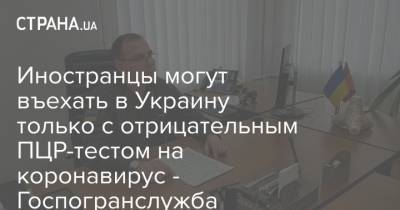 Максим Степанов - Иностранцы могут въехать в Украину только с отрицательным ПЦР-тестом на коронавирус - Госпогранслужба - strana.ua - Украина - Кипр