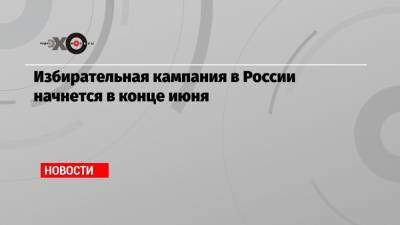 Элла Памфилова - Избирательная кампания в России начнется в конце июня - echo.msk.ru - Москва