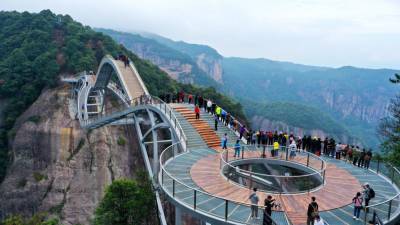 «Изгибающийся» стеклянный мост в Китае - pravda-tv.ru - Китай