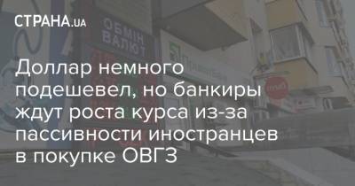 Доллар немного подешевел, но банкиры ждут роста курса из-за пассивности иностранцев в покупке ОВГЗ - strana.ua - Украина