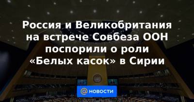 Сергей Вершинин - Барбара Вудворд - Россия и Великобритания на встрече Совбеза ООН поспорили о роли «Белых касок» в Сирии - news.mail.ru - Сирия - Англия