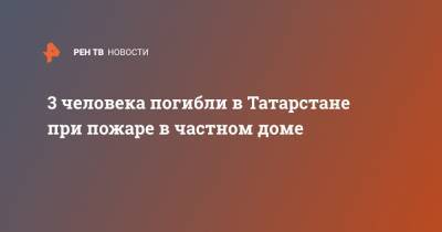 3 человека погибли в Татарстане при пожаре в частном доме - ren.tv - респ. Татарстан - Владивосток - район Альметьевский