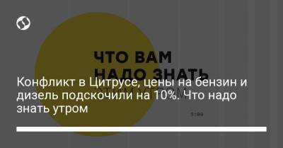 Борис Давиденко - Конфликт в Цитрусе, цены на бензин и дизель подскочили на 10%. Что надо знать утром - liga.net