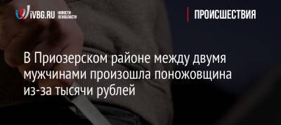 В Приозерском районе между двумя мужчинами произошла поножовщина из-за тысячи рублей - ivbg.ru - Приозерск - Ленобласть