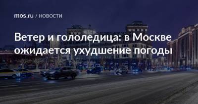 Ветер и гололедица: в Москве ожидается ухудшение погоды - mos.ru - Москва