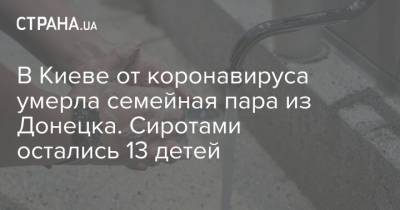В Киеве от коронавируса умерла семейная пара из Донецка. Сиротами остались 13 детей - strana.ua - Киев - Донецк