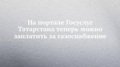 На портале Госуслуг Татарстана теперь можно заплатить за газоснабжение - chelny-izvest.ru - респ. Татарстан