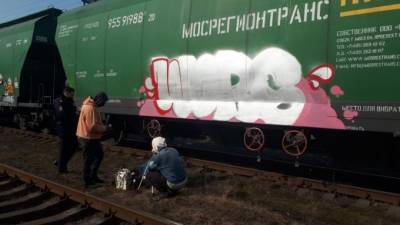 Граффитист хотел разрисовать вагоны на станции "Кушелевка", но его задержали - piter.tv - Волгоградская обл. - окр.Сзфо