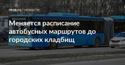 Меняется расписание автобусных маршрутов до городских кладбищ - mos.ru - Москва
