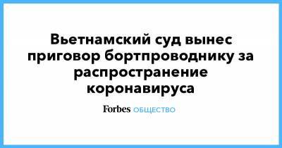 Вьетнамский суд вынес приговор бортпроводнику за распространение коронавируса - forbes.ru - Япония - Вьетнам - Хошимин