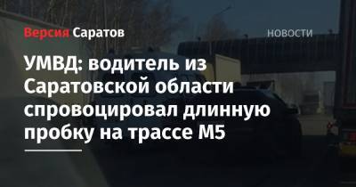 УМВД: водитель из Саратовской области спровоцировал длинную пробку на трассе М5 - nversia.ru - Саратовская обл. - Рязанская обл. - Рязань - Омск