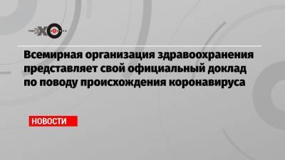 Всемирная организация здравоохранения представляет свой официальный доклад по поводу происхождения коронавируса - echo.msk.ru - Ухань