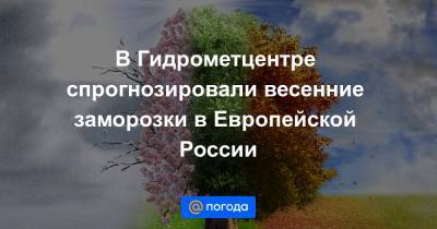 В Гидрометцентре спрогнозировали весенние заморозки в Европейской России - news.mail.ru - ЦФО