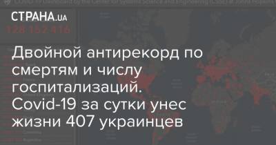 Максим Степанов - Двойной антирекорд по смертям и числу госпитализаций. Сovid-19 за сутки унес жизни 407 украинцев - strana.ua
