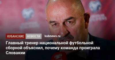 Станислав Черчесов - Главный тренер национальной футбольной сборной объяснил, почему команда проиграла Словакии - kubnews.ru - Россия - Краснодарский край - Словакия
