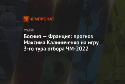 Максим Калиниченко - Босния — Франция: прогноз Максима Калиниченко на игру 3-го тура отбора ЧМ-2022 - championat.com - Финляндия - Босния и Герцеговина
