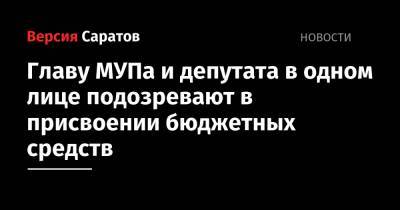 Главу МУПа и депутата в одном лице подозревают в присвоении бюджетных средств - nversia.ru - Саратовская обл.