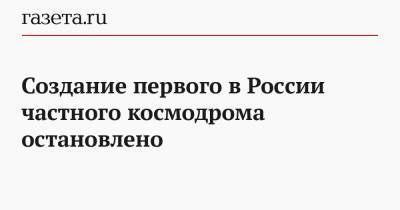 Создание первого в России частного космодрома остановлено - gazeta.ru - Нижегородская обл.