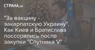 "За вакцину - закарпатскую Украину". Как Киев и Братислава поссорились после закупки "Спутника V" - strana.ua - Киев - Словакия - Братислава