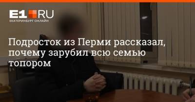 Подросток из Перми рассказал, почему зарубил всю семью топором - e1.ru - Екатеринбург - Пермь - Пермский край