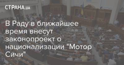 Давид Арахамия - В Раду в ближайшее время внесут законопроект о национализации "Мотор Сичи" - strana.ua - Национализация