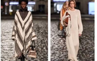 Oscar De-La-Renta - Полосатые пончо и платья из остатков ткани: обзор новой коллекции Chloé (ФОТО) - skuke.net - Париж